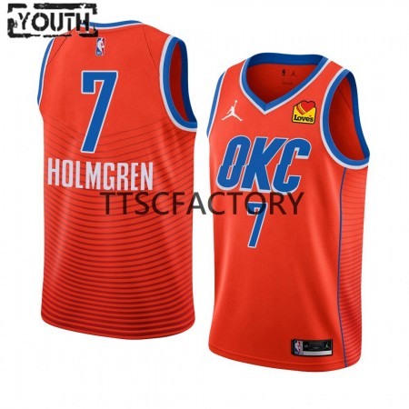 Kinder NBA Oklahoma City Thunder Trikot Chet Holmgren 7 Nike 2022-23 Statement Edition Orange Swingman
